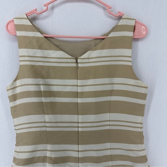 Banana Republic Striped Sleeveless Dress Size 4 White Beige - Picture 11 of 12